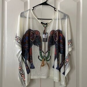Boho top size M elephant